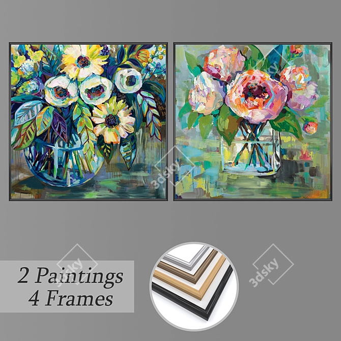 Versatile Set of Wall Paintings 3D model image 1