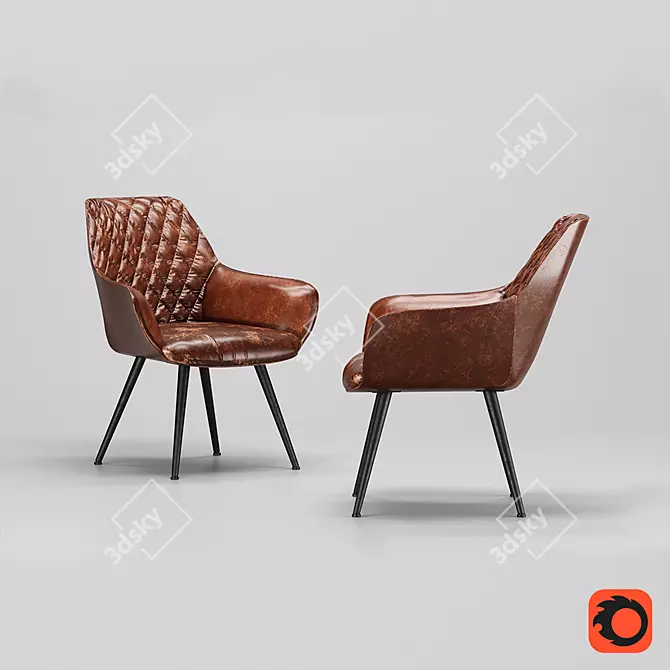 Vintage Harry Old Chair 3D model image 3