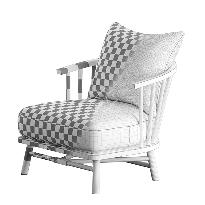 Bauer Indigo Crypton Accent Chair 3D model image 4