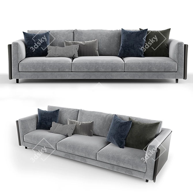 Sleek and Stylish Modern Sofa 3D model image 2