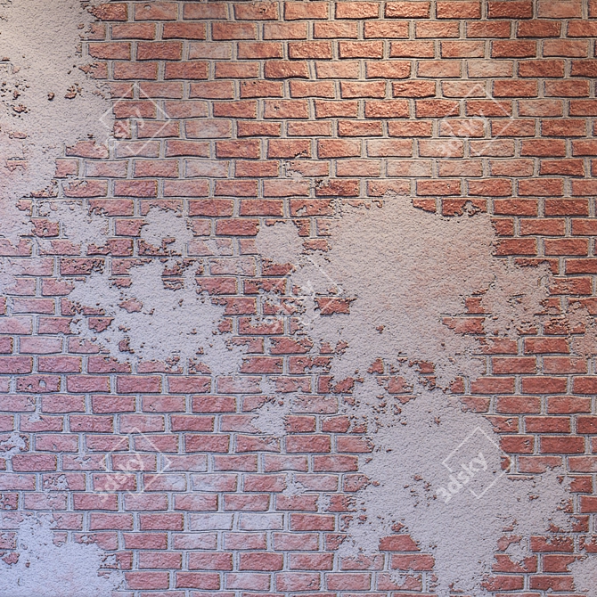 Damaged Brick Stucco Textures 3D model image 3