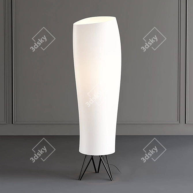 Sleek Polyethylene Floor Lamp 3D model image 1