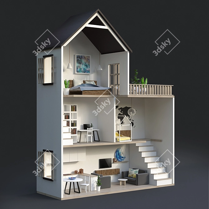 Fantasy Dream Doll House 3D model image 1