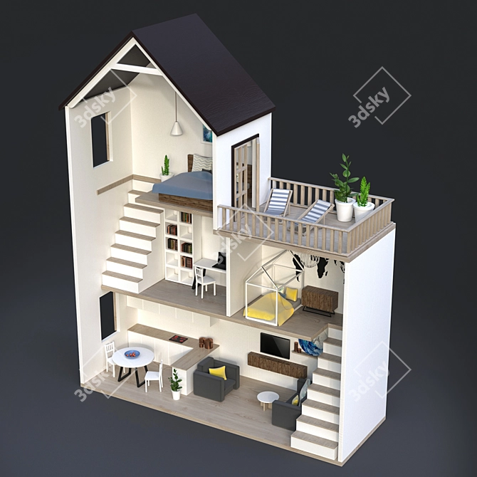 Fantasy Dream Doll House 3D model image 2