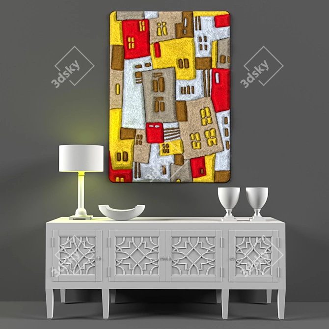 Vector Art Wall Decor 3D model image 1