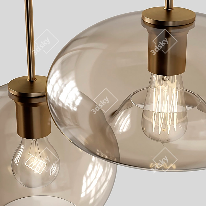 Modern Amber Pendant Lamps 3D model image 3