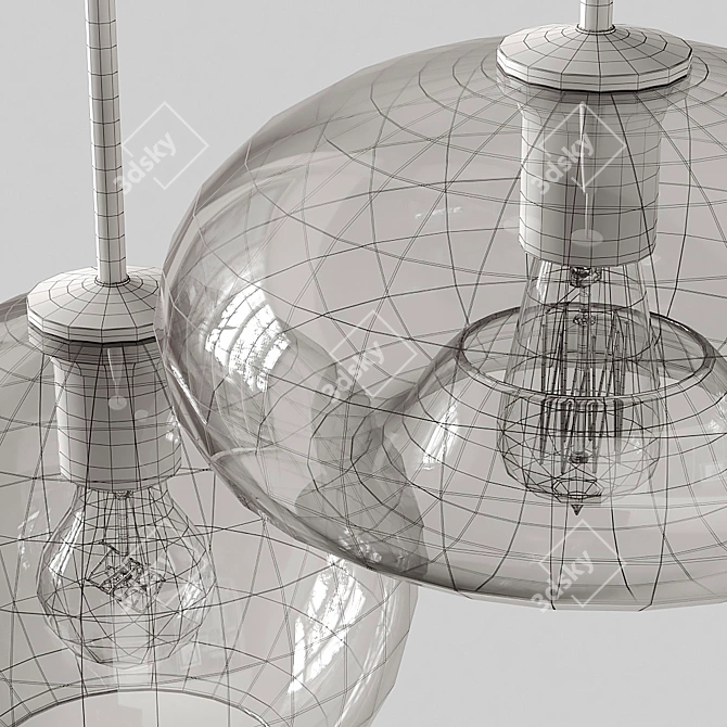 Modern Amber Pendant Lamps 3D model image 5