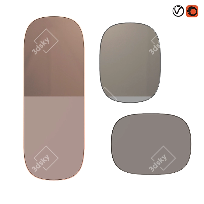 Modern Muuto Framed Mirrors 3D model image 1