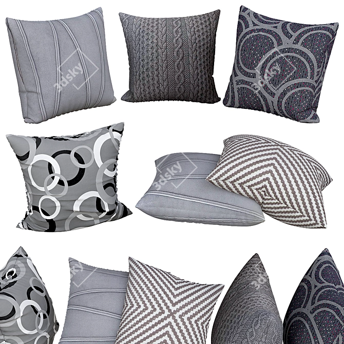 Luxury Sofa Pillows | Textured Collection 3D model image 2