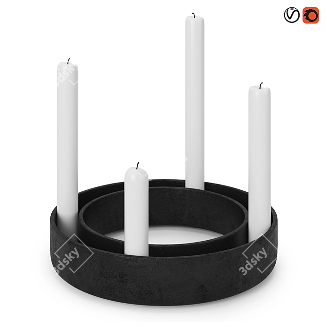 Modern Muuto Gloria Candlestick, Elegant Design 3D model image 1