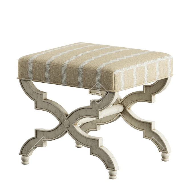 Hampton Ottoman: Stylish and Comfortable 3D model image 1