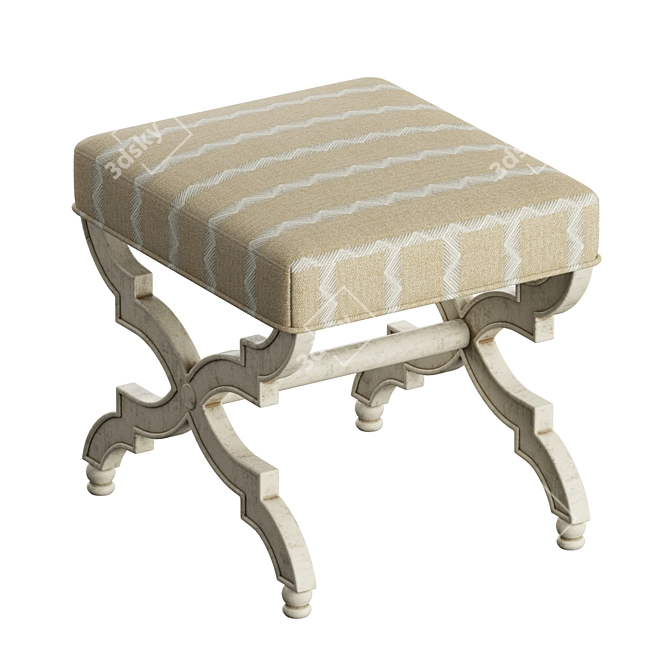 Hampton Ottoman: Stylish and Comfortable 3D model image 2