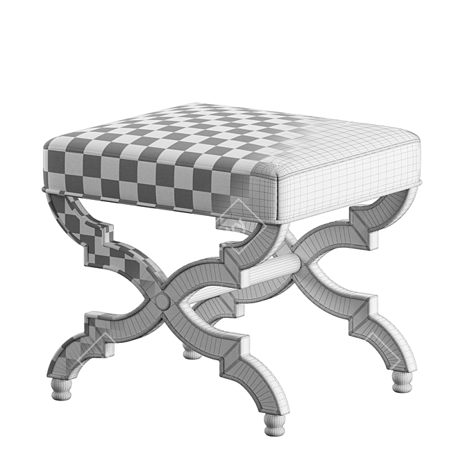 Hampton Ottoman: Stylish and Comfortable 3D model image 3