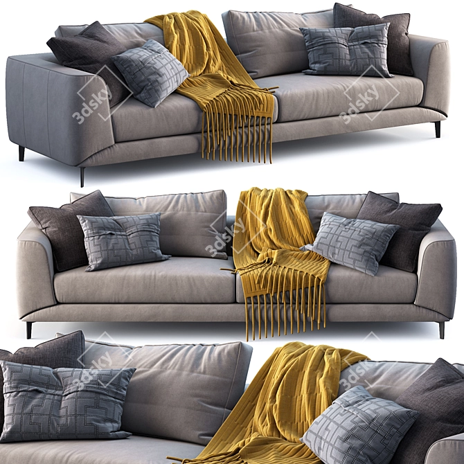 Modern Scandinavian Fargo Sofa 3D model image 1