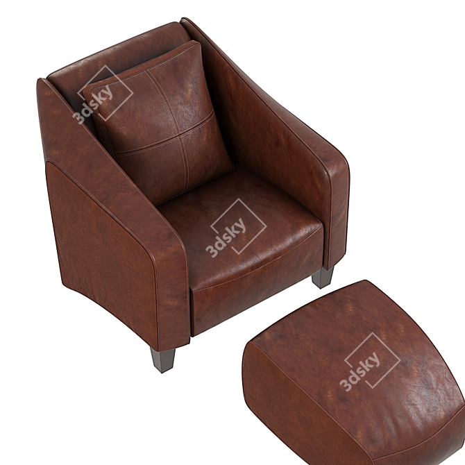 Modern Bond and PUF Chair 3D model image 3