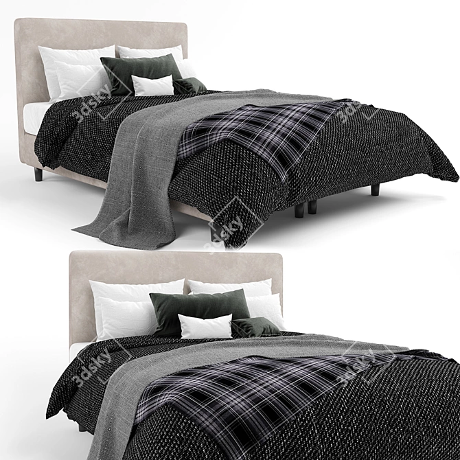 IKEA Dunvik Bed: Stylish and Comfortable 3D model image 1