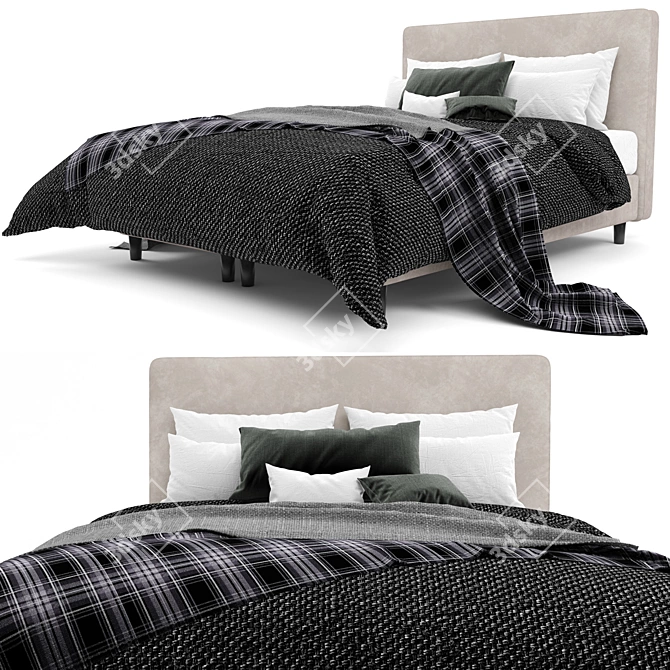 IKEA Dunvik Bed: Stylish and Comfortable 3D model image 2