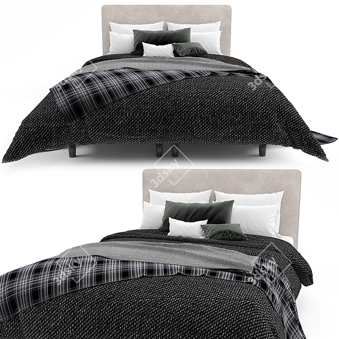 IKEA Dunvik Bed: Stylish and Comfortable 3D model image 3