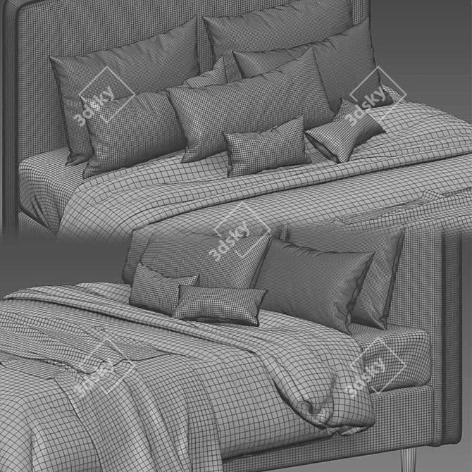 IKEA Dunvik Bed: Stylish and Comfortable 3D model image 4