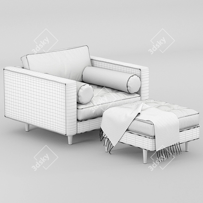 Sleek Sven Armchair: Modern Luxury 3D model image 4