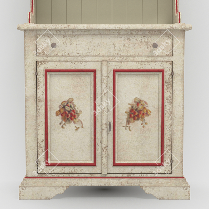 Classic Hand-Painted Kitchen Sideboard 3D model image 2