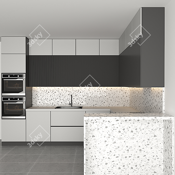 Modular Kitchen: Easy Edit, High Quality 3D model image 2