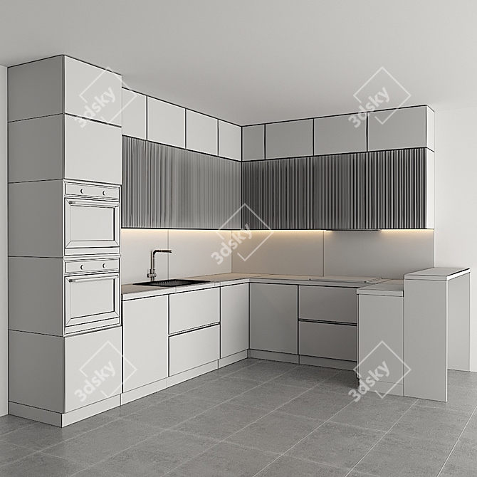 Modular Kitchen: Easy Edit, High Quality 3D model image 4