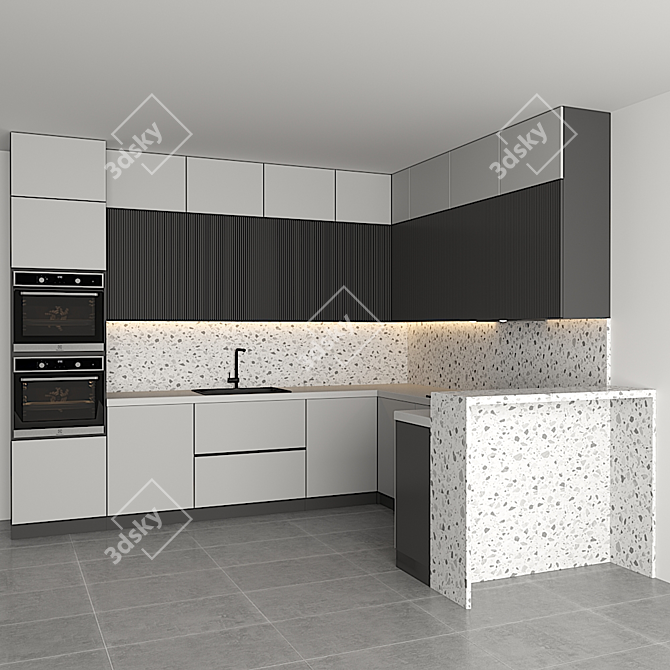 Modular Kitchen: Easy Edit, High Quality 3D model image 5