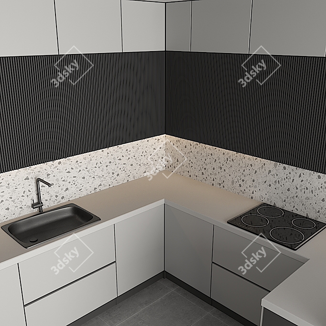 Modular Kitchen: Easy Edit, High Quality 3D model image 6