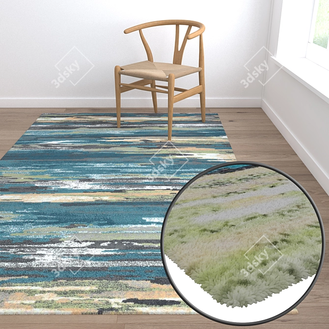 Luxury Set of High-Quality Carpets 3D model image 5