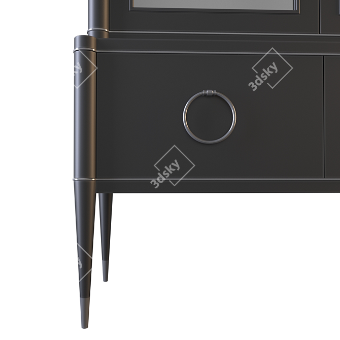 Ambra Libreria: Black Lacquered Bookcase with Metal Inserts 3D model image 2