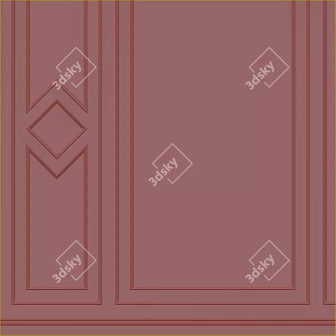 Opal Gray Decorative Plaster Molding 3D model image 3