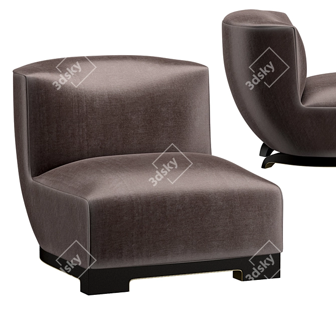 Velvet Vittoria Chair: Luxurious Bronze and Brass Design 3D model image 1