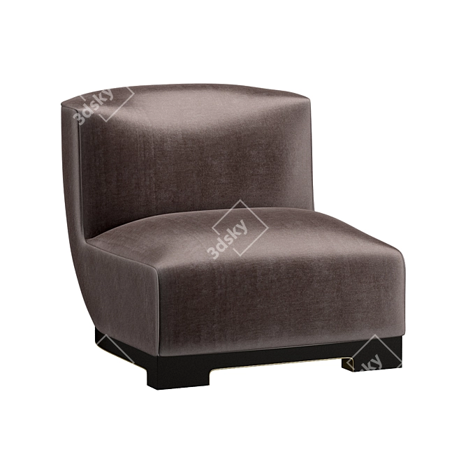 Velvet Vittoria Chair: Luxurious Bronze and Brass Design 3D model image 2