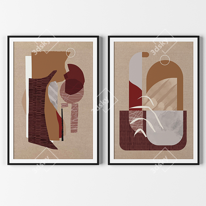 Artistic Frame Set: 2pcs, 650x460mm 3D model image 1