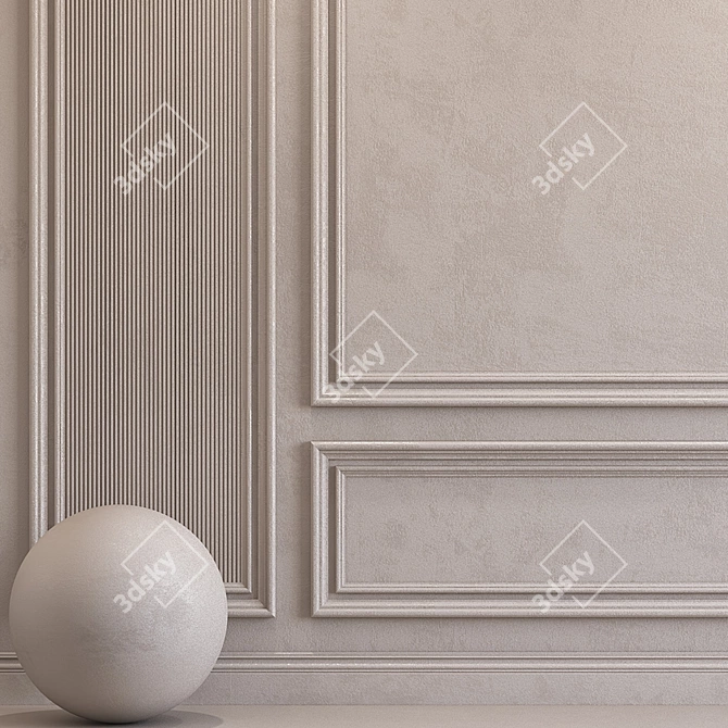 Molded Decorative Plaster: Gray Luxe 3D model image 2