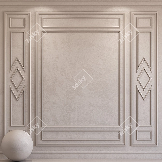 Elegant Silver Gray Plaster 3D model image 1