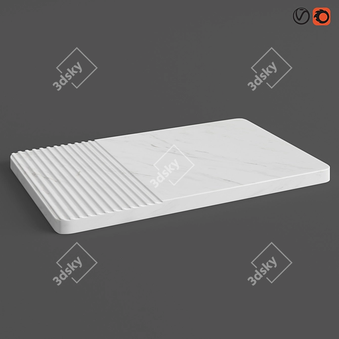 Title: Muuto Groove Plate - Minimalist Ceramic Dish 3D model image 1