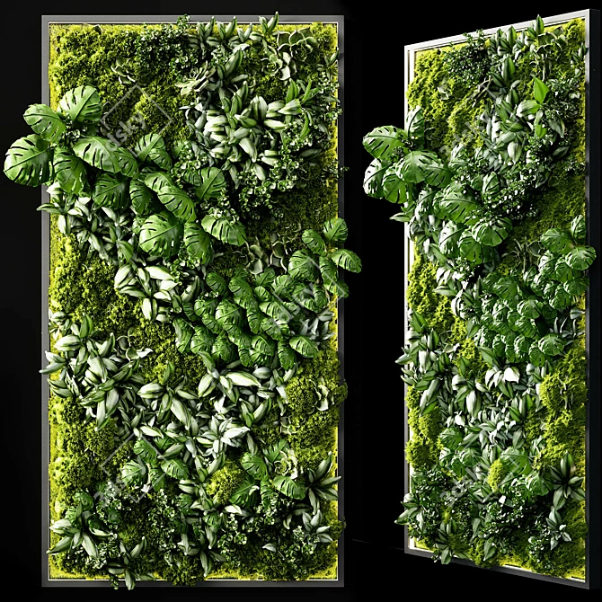 Vertical Greening Module with Lighting 3D model image 1