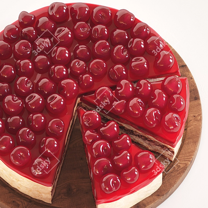 Cherry Delight Cake: Decadent, Delicious, Divine 3D model image 3