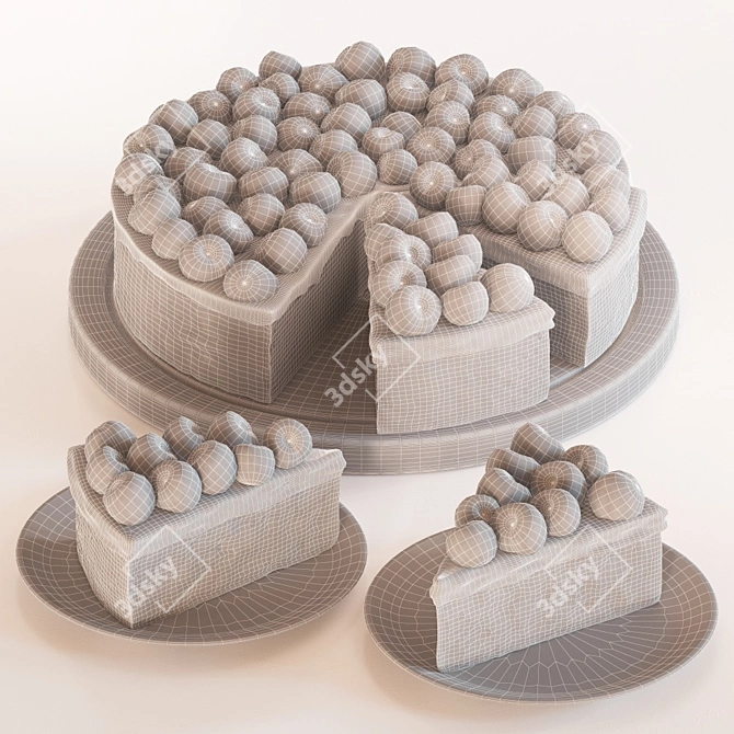 Cherry Delight Cake: Decadent, Delicious, Divine 3D model image 4