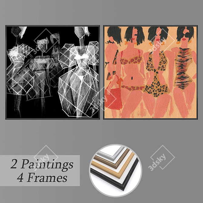 Elegant Wall Art Set 3D model image 1