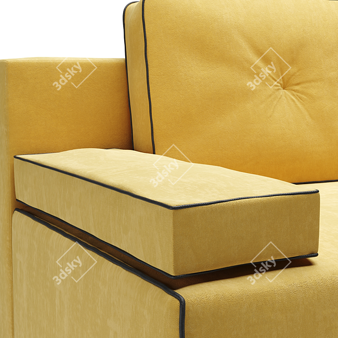 Sao Paulo Velvet Yellow Sofa 3D model image 2