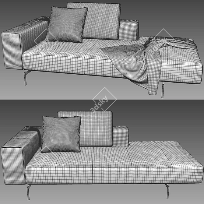 BoConcept Amsterdam Lounging: Modern Lounging Sofa in Multifold Dimensions 3D model image 4