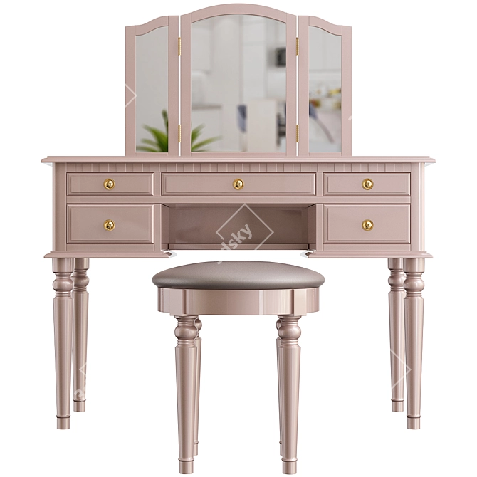 Brookland Metallic Silver Vanity Set 3D model image 3