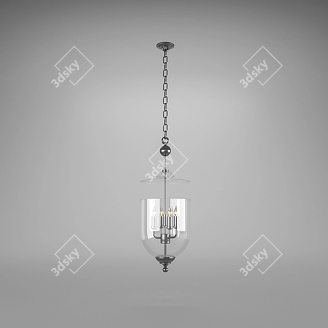 Modern Brass Lantern: Darryl's Timeless Glow 3D model image 2