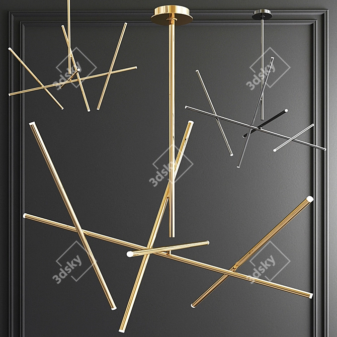 Elegant Crossroads Chandelier 3D model image 1