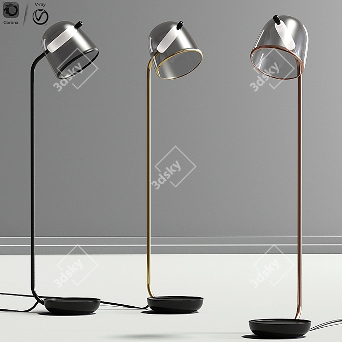 Sleek Nordic Balancer Floor Lamp 3D model image 1