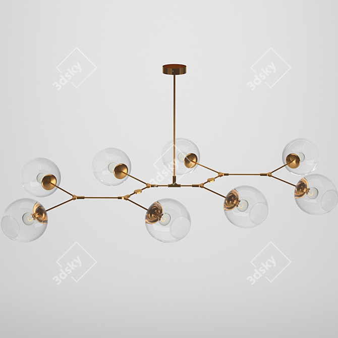 Vintage Industrial Chandelier 3D model image 6