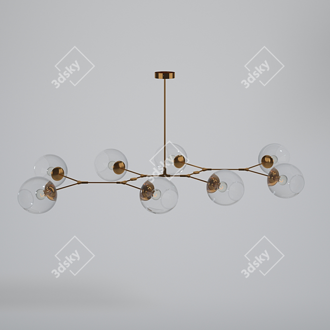 Vintage Industrial Chandelier 3D model image 7